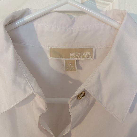 Michael Kors | White Buttoned up blouse with ruffled sleeves ends - Picture 3 of 4